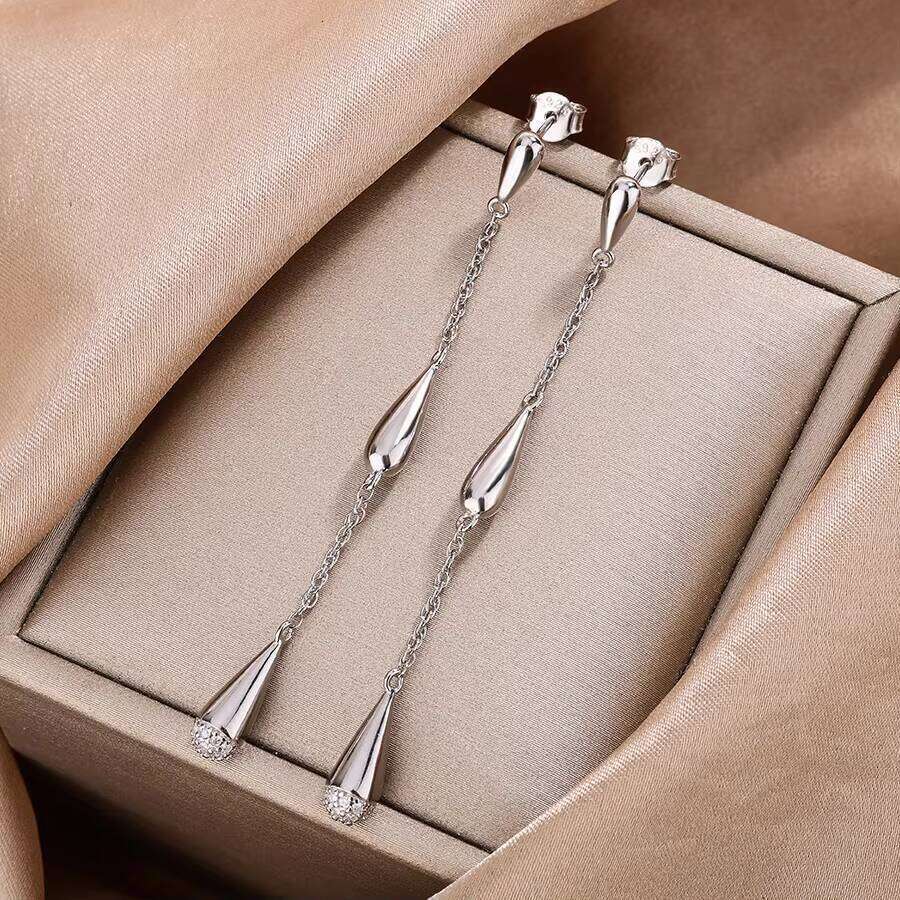 Most Popular New Trendy Jewelry CE Certified 925 Silver Teardrop 3.4Ct Vvs1 D Color Moissanite Dangle Drop Fine Earrings