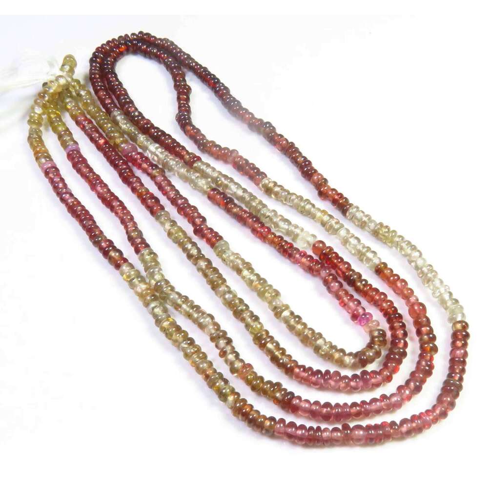Natural Moissanite Tundra Sapphire Rondelle Beads 16" Strand