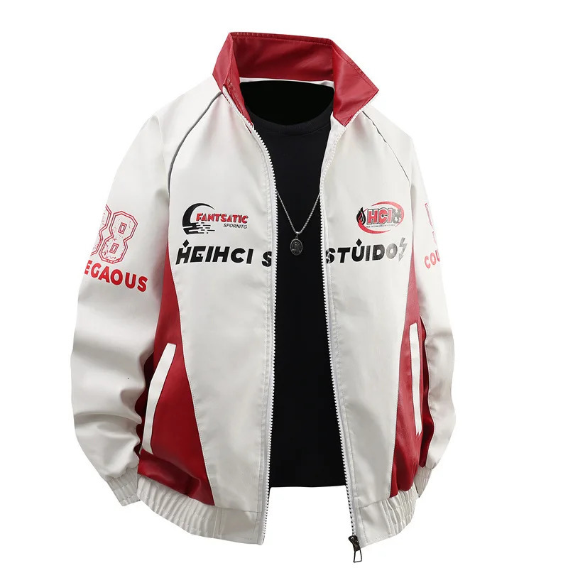 2026 SpringSummer Mens Leather Jacket American Retro Motorcycle Suit Trend PU Loose Casual Coat 260205