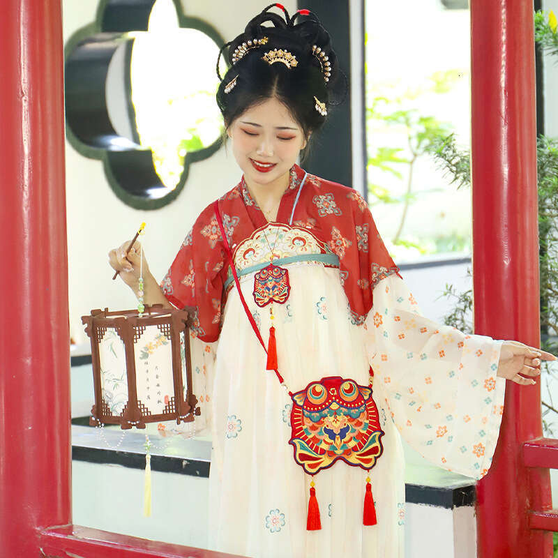 Ancient Style Crossbody Embroidered Goldfish Bag Irregular Koi Hanfu Accessories Wholesale Evergwish