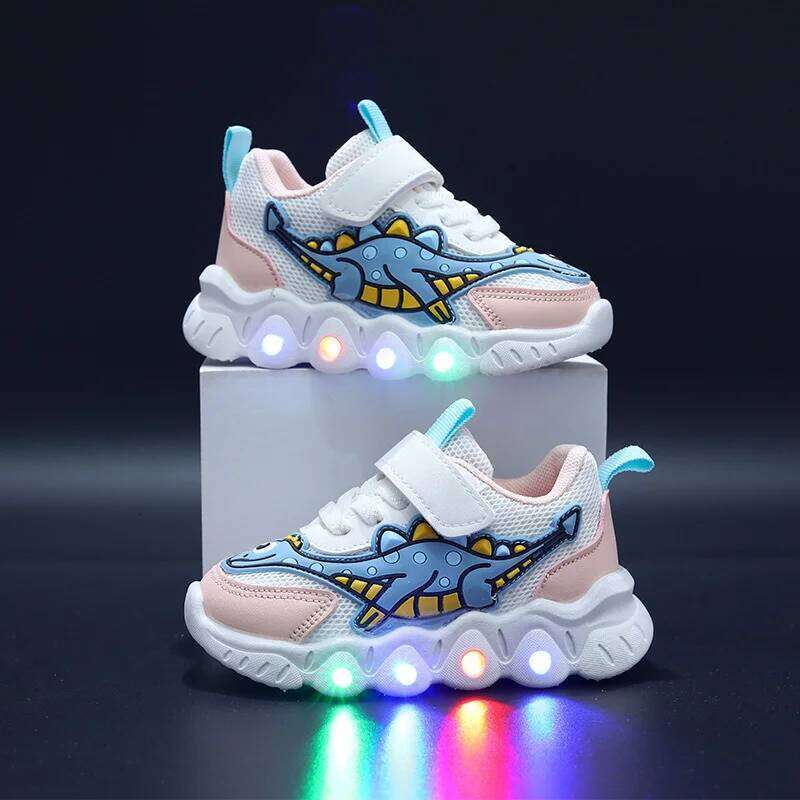 2023 New LED Children's Trainers Boys and Girls Tennis Sports Shoes for Toddlers Child Kids Sneakers H260207
