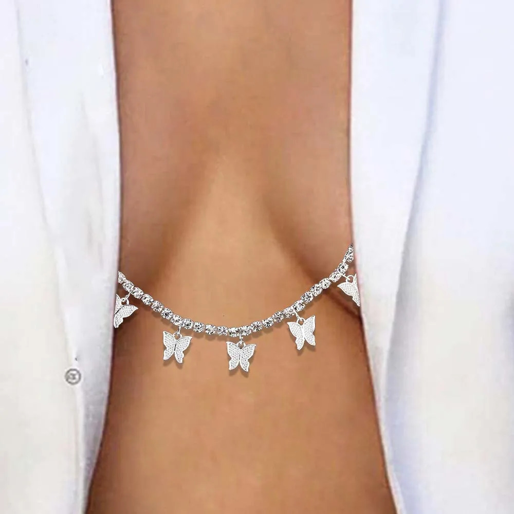 Butterfly Nipple Chain Non Piercing Body Jewellry Ring Rhinestone Sexy Bra Bikini Rave Chest Chain Accesorries Necklace Handmade 260120