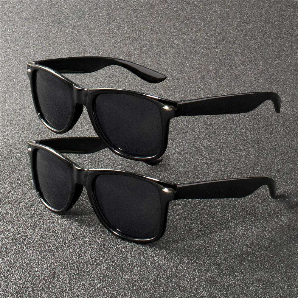 3PCS Classic Black Square Fashion Glasses with Bolt Decoration For Party Photography Wedding Birthday Graduation Hiking Y260207