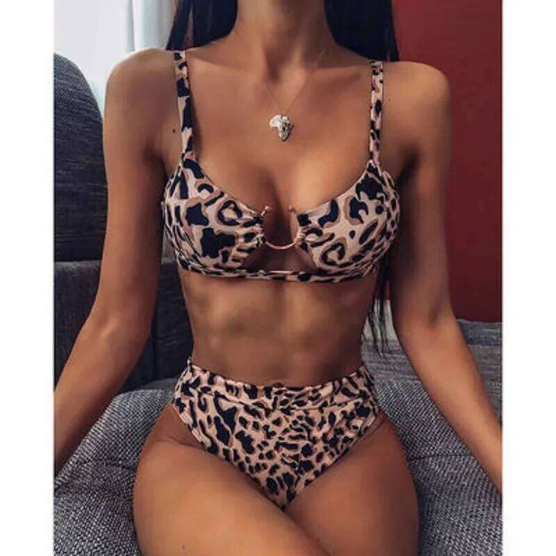 2025 Lure Women High Waist Swimsuit Swimwear Female Bandeau Thong Brazilian Biquini Bikini Set Bathing Suit Bather New C260207