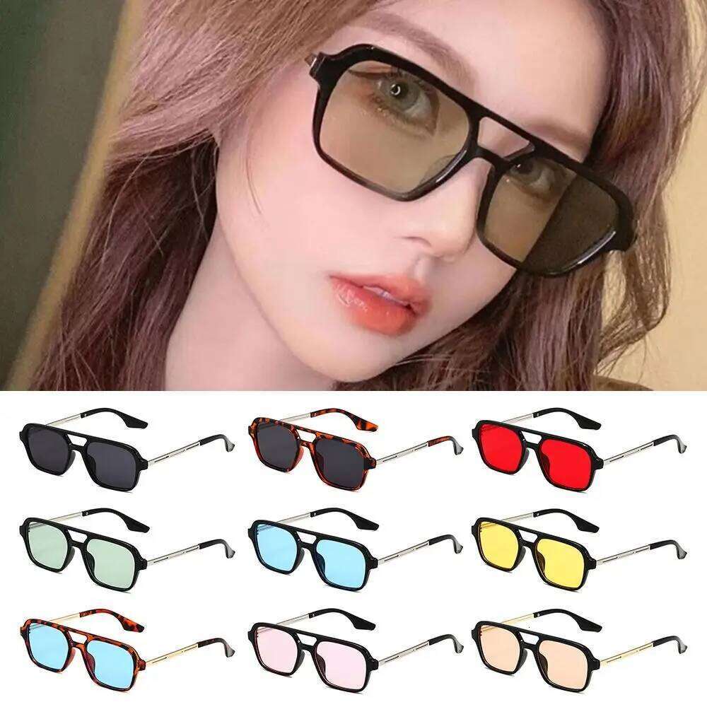 Luxury Brand UV400 Protection Square Sunglasses Vintage Retro Style 70s Sun Glasses Summer Shades Beach/Travel/Streetwear Y260207