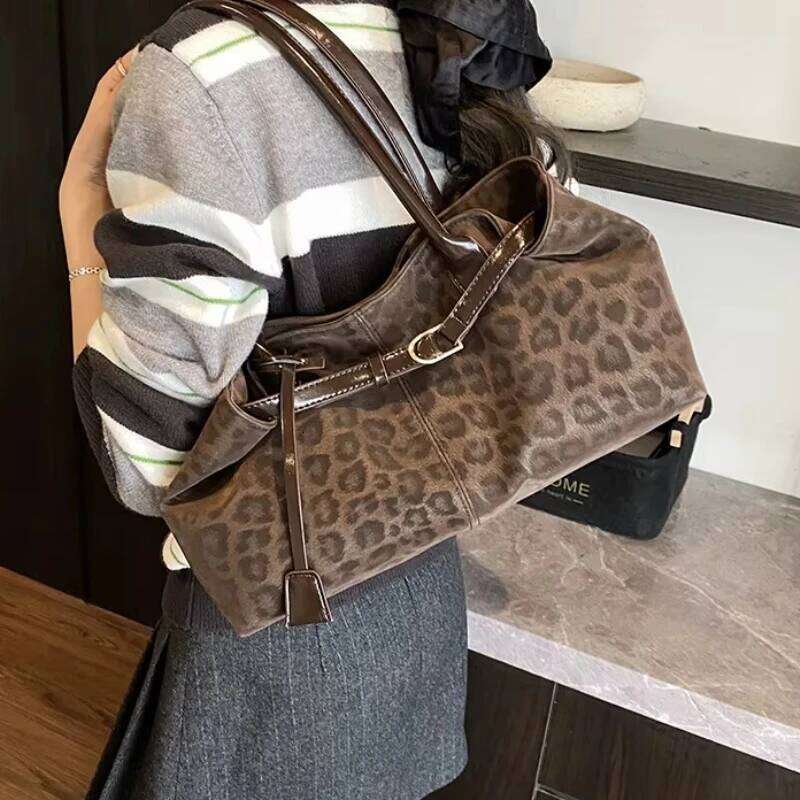Leopard PU Leather Shoulder Bags for Women 2026 Luxury Designer Trend Tote Bag Females Short Handle Handbags and Purses C260207
