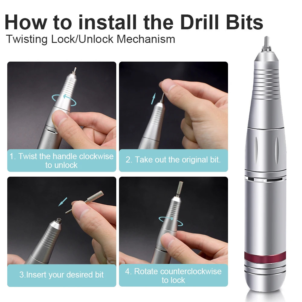 45000 RPM Electric Nail Drill Machine for Nails File HD Display Metal Manicure Pen Professional nail lathe Sander 260124