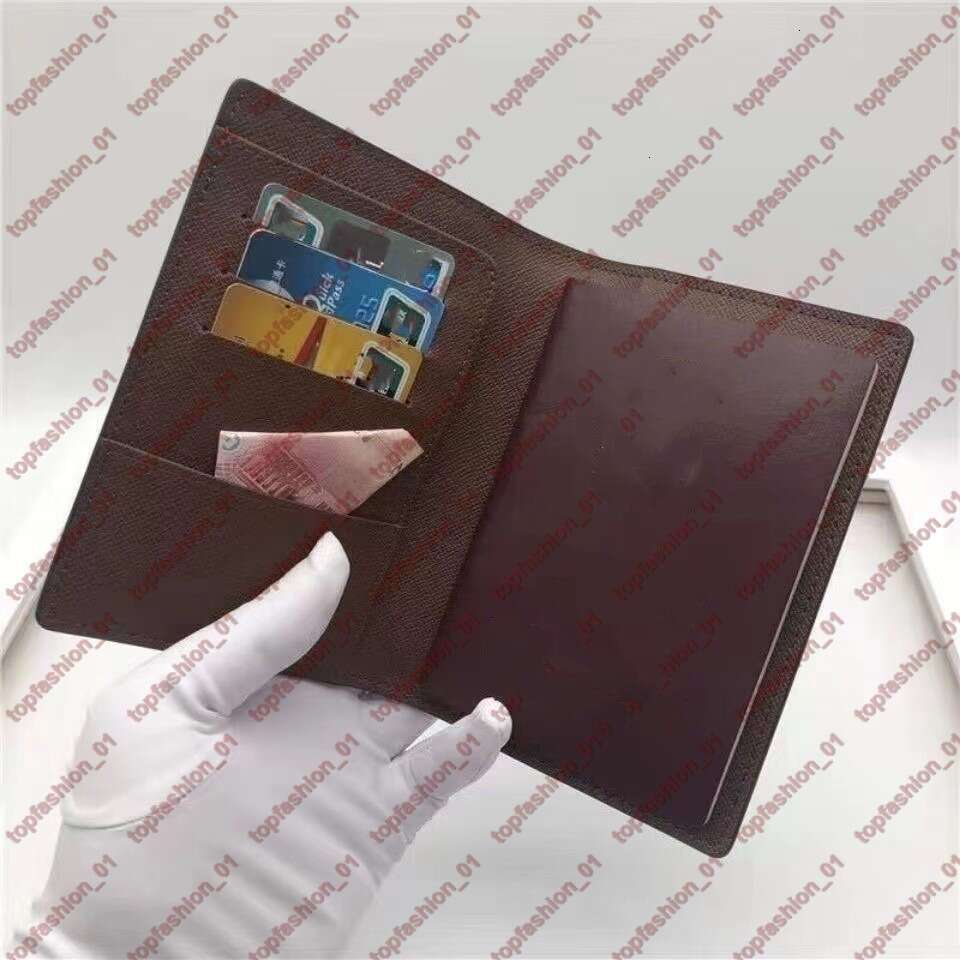 High quality Card Holders Designers Luxury Genuine Leather with Credit Card Holder for Men Passport booklet Includes Box Brown Flowers Design With box
