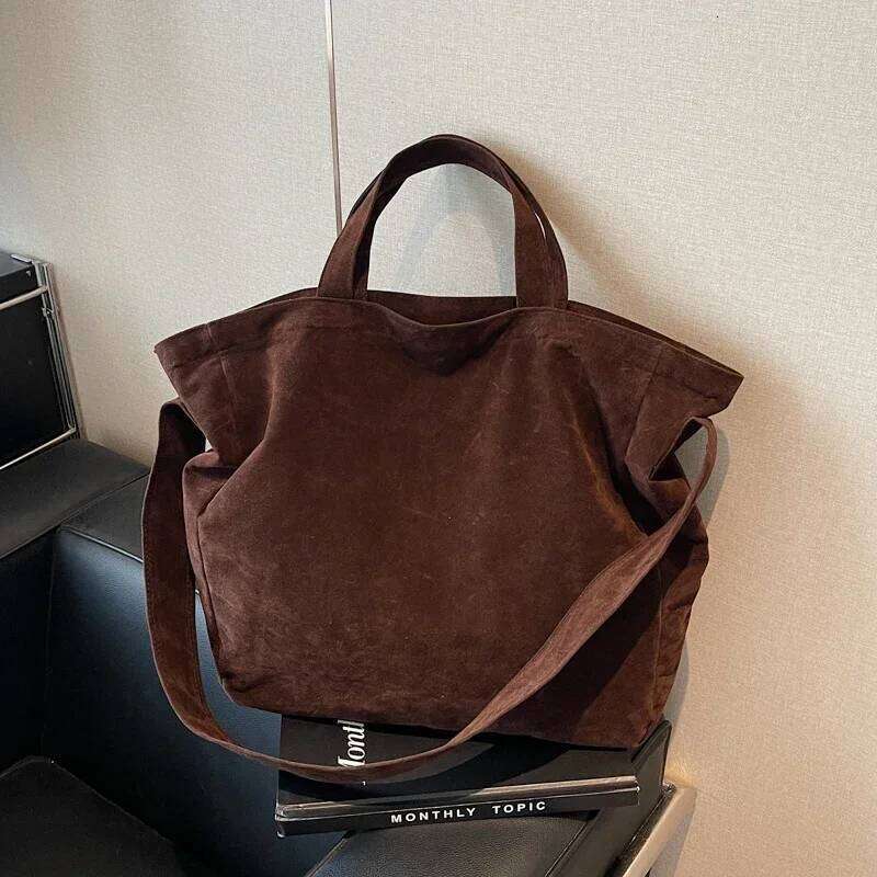 Large Capacity Velvet 2024 Hot Selling Tote Zipper Solid Color Popular Fashion Handbag Soft Simple Commuting Shoulder Bag C260207