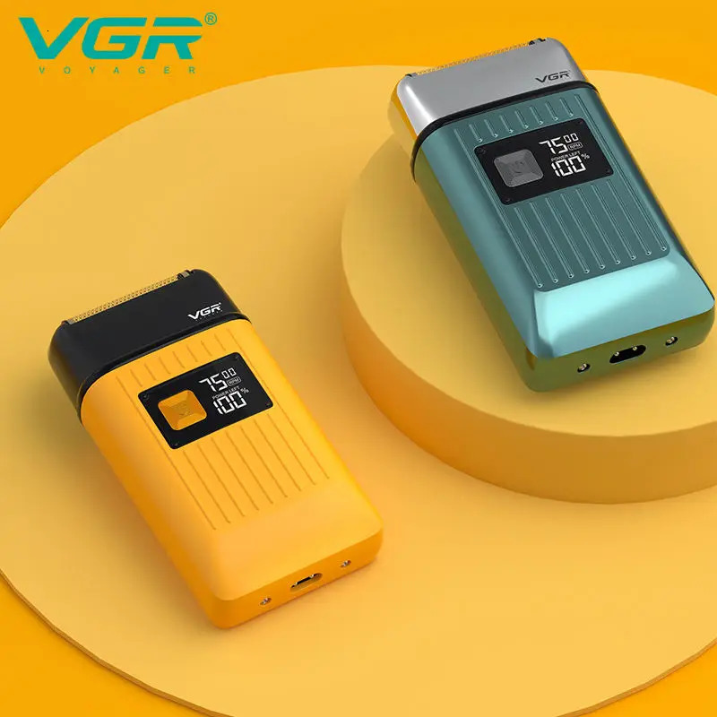 VGR Rechargeable Hair Shaver For Men Powerful Electric Shaver Beard Electric Razor Bald Head Shaving Machine With Mesh 260126