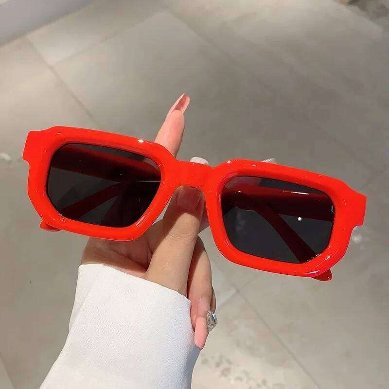 Men Vintage Rectangle Frame Sunglasses Fashion Retro Sun Glasses Luxury Brand Design UV400 Shades Eyewear Women Goggles Y260207