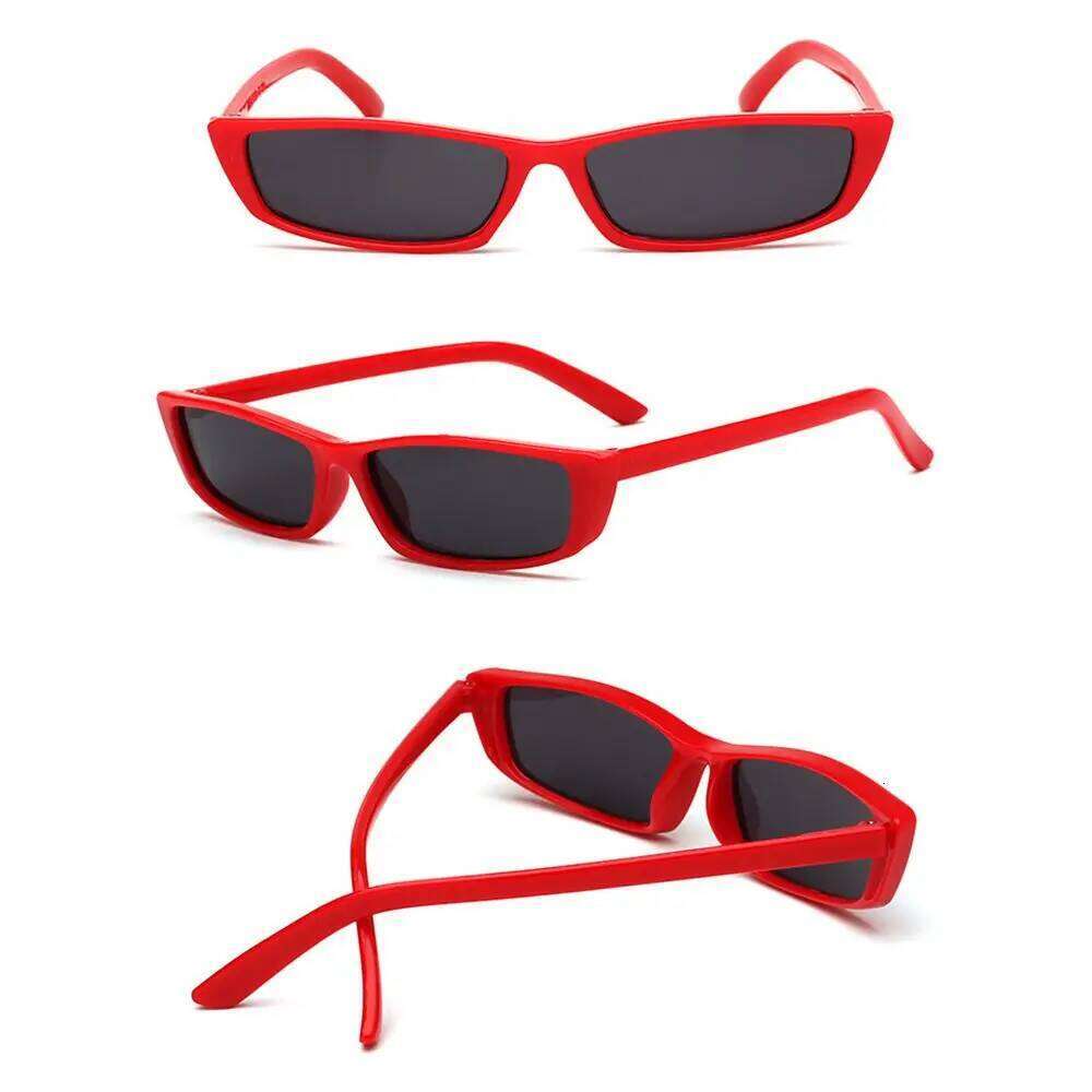 Women's Fashion Trending UV400 Narrow Frame Small Rectangle Sunglasses Retro Sun Glasses Y260207