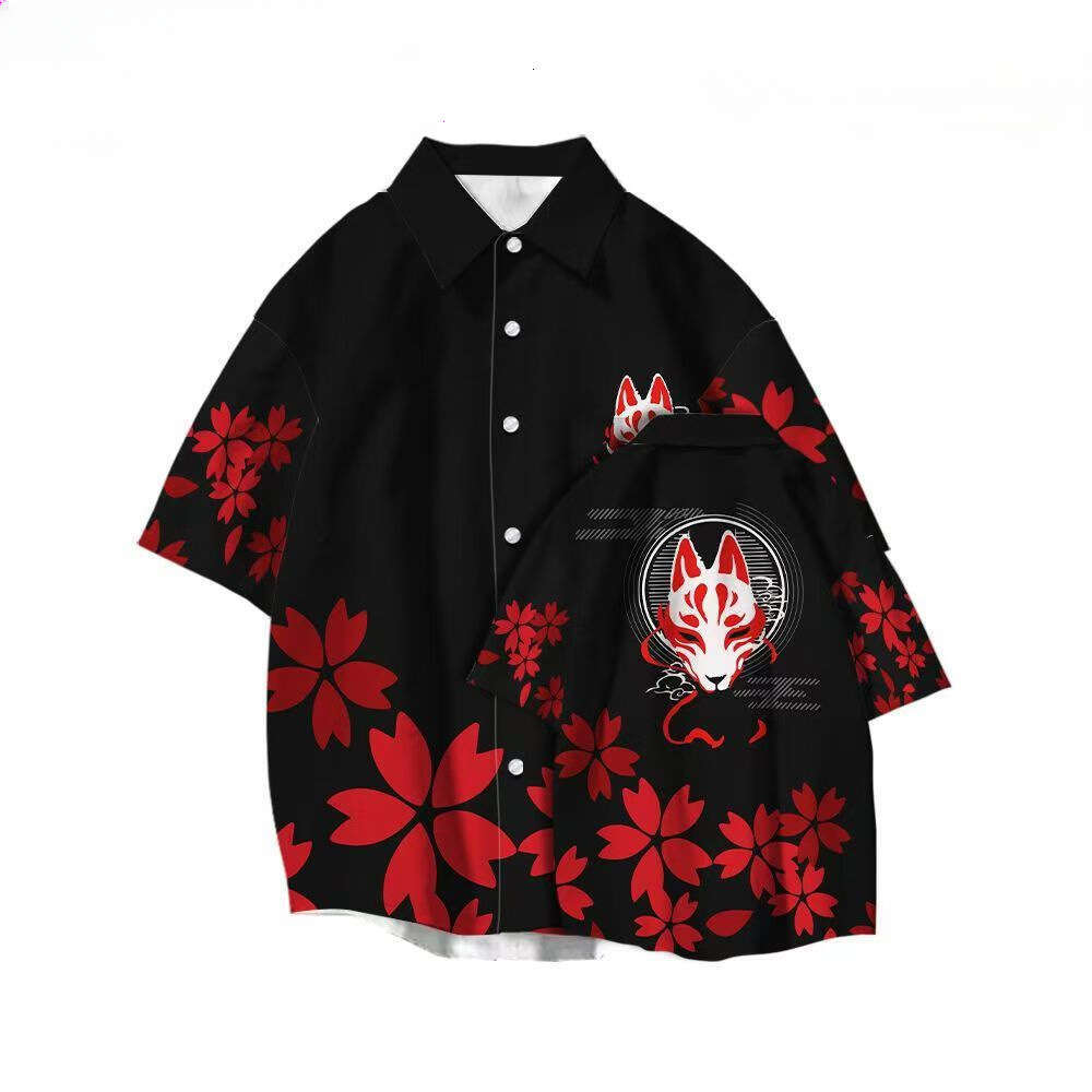 New Men's Clothing In Trend Style, Chinese Printed Short-Sleeve Summer Jacket, Loose-Fitting Shirt, Year Of The Dragon, Ethnic Style Luanyun