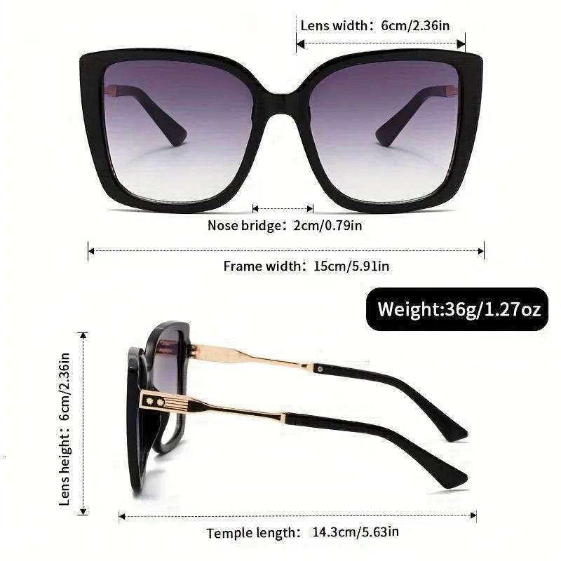 1pc Women's Large Square Frame Fashion Sunglasses - Stylish Gradient Purple Lens with Tortoiseshell Pattern Y260207