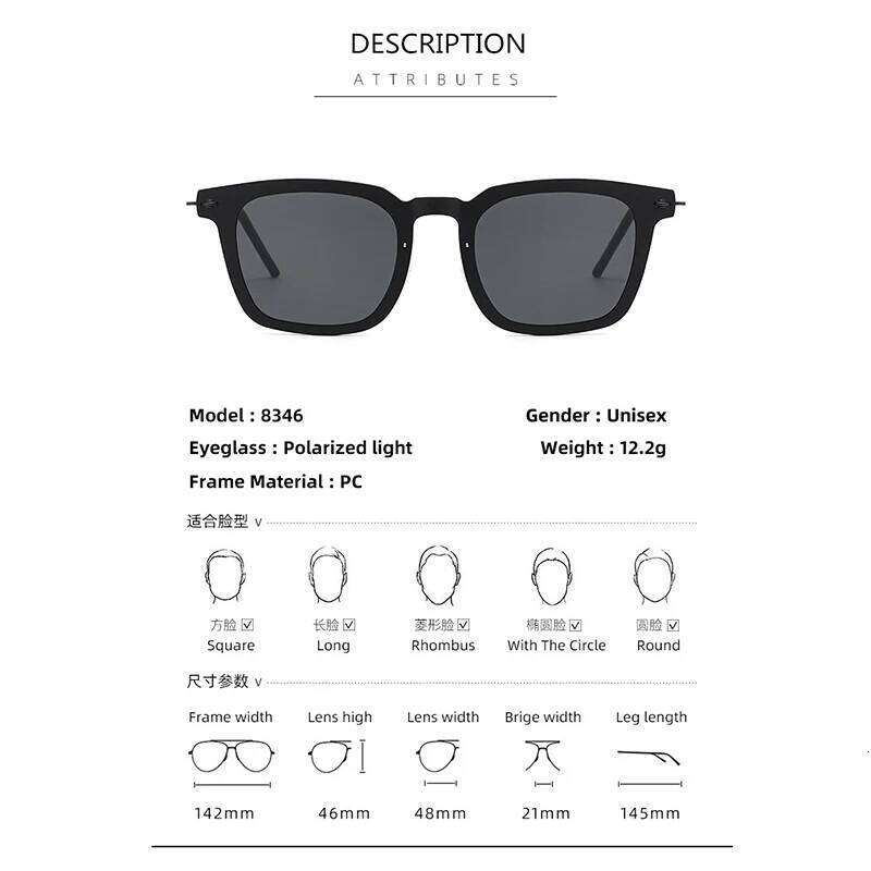 TAG Hezekiah Danish Design Polarized Sunglasses Men 8346 Ultralight titanium Sunglass Women Outdoor Driving UV400 Sun Glasses Y260207