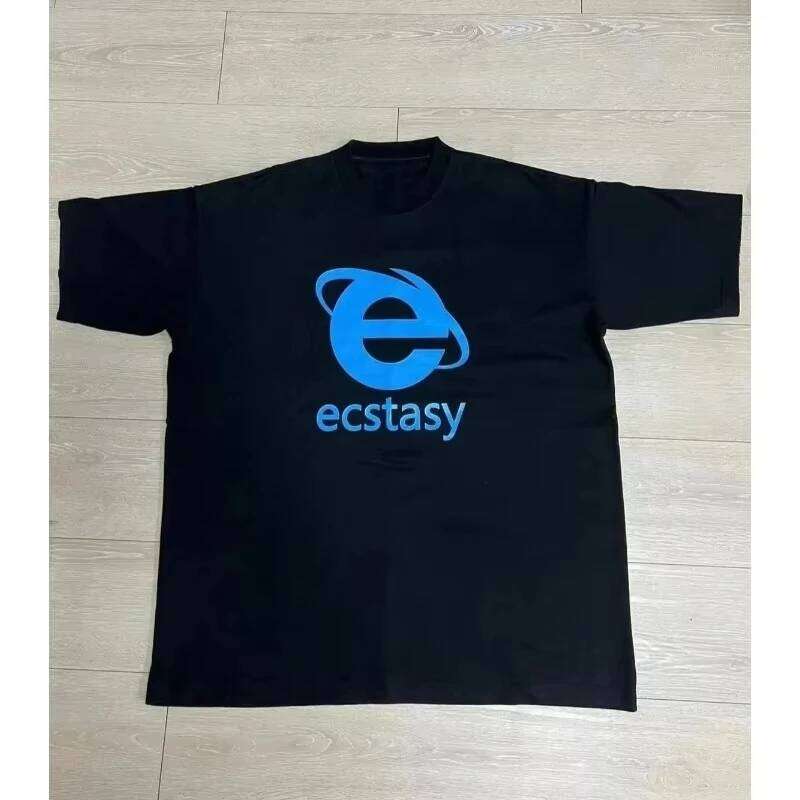 Ecstasy New Streetwear Y2K Women's Harajuku White T-Shirt Monogram Printed Plus Size Loose Short Sleeve Gothic Top C260207