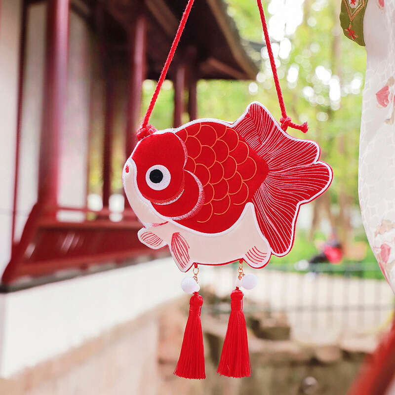 New Embroidered Goldfish Crossbody Bag Ancient Style Hanfu Accessories Evergwish