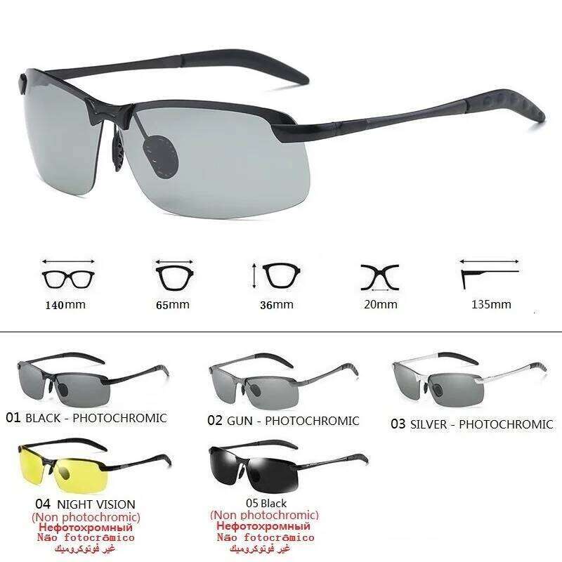 Photochromic Sunglasses Men Polarized Driving Chameleon Male Change Color Sun Glasses Day Night Vision Driver Eyewear Y260207