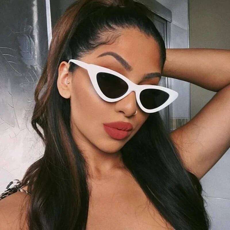 Cute Sexy Vintage Cat Eye Sunglasses Woman Small Black White Triangle Retro Ladies Sun Glasses Leopard Female Oculos De Sol Y260207