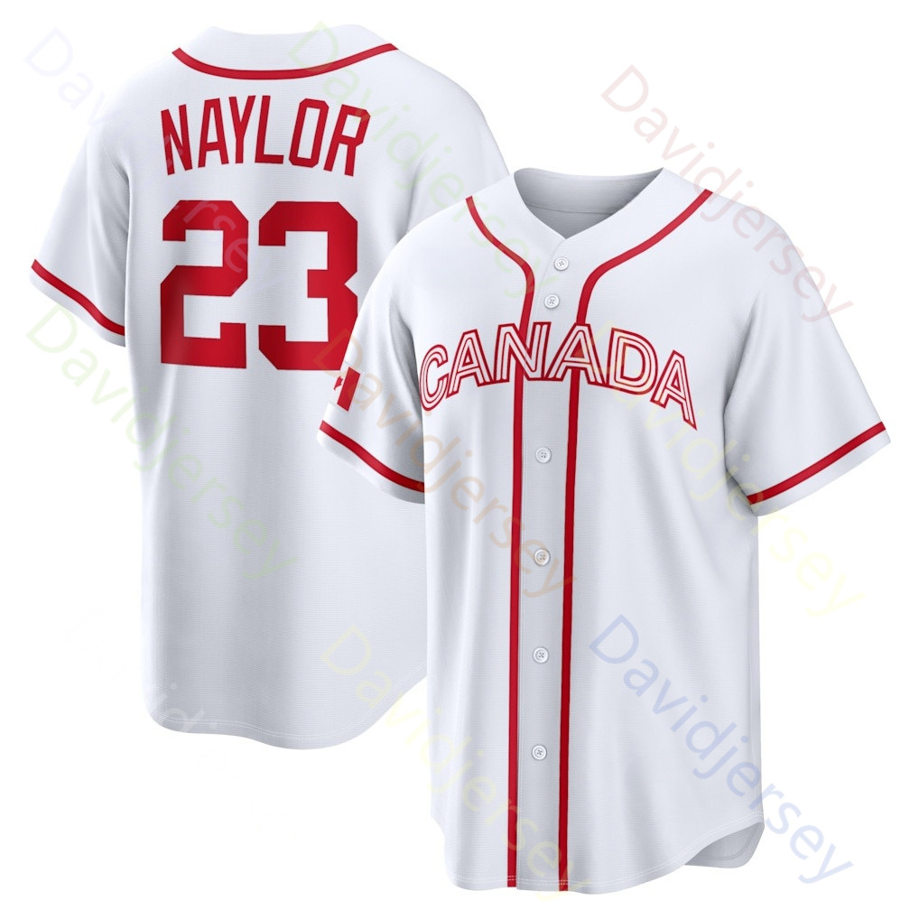 Team Canada World Baseball Classic WBC Jersey Josh Naylor Bo Naylor Cal Quantrill Tyler ONeill Abraham Toro Denzel Clarke Jerseys White