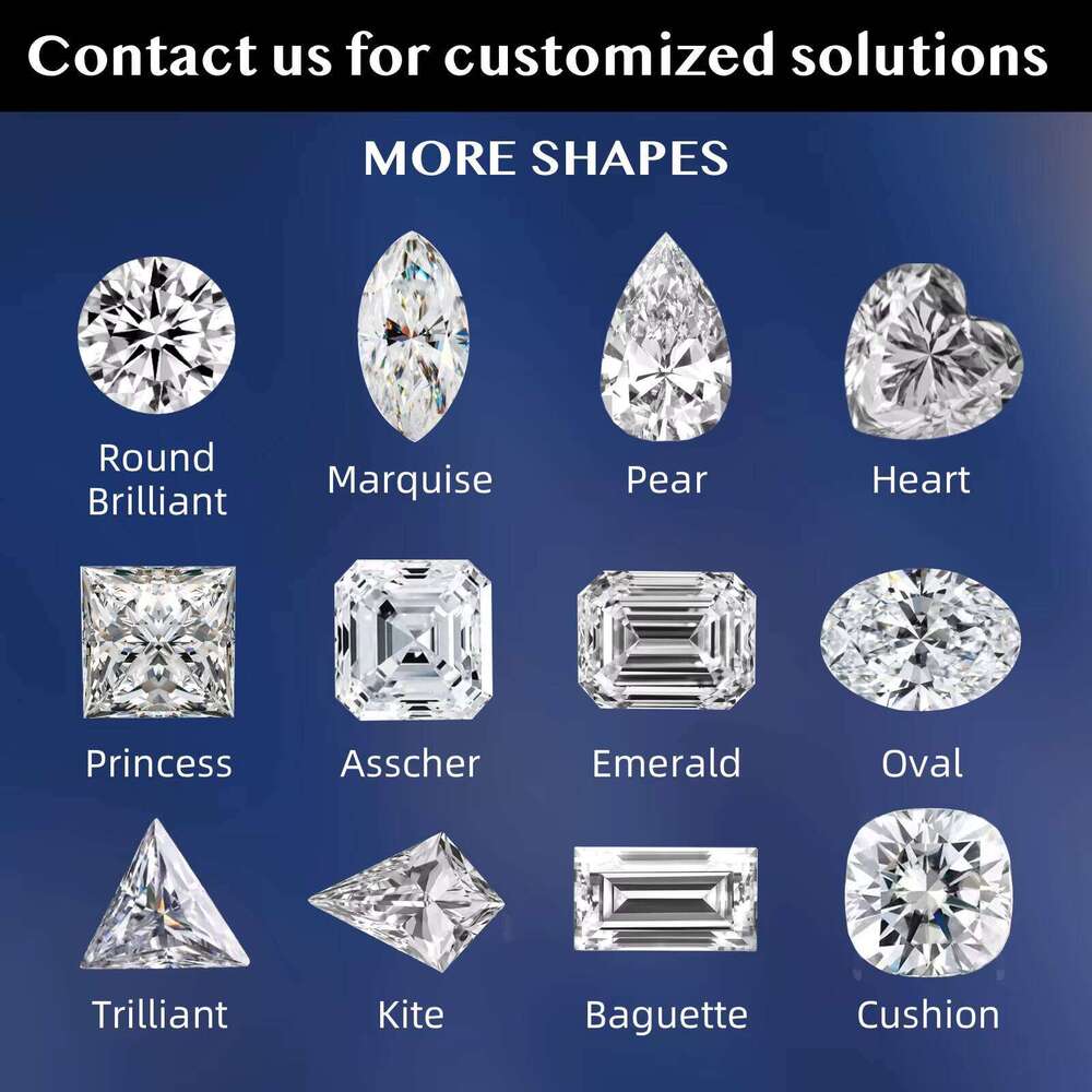 1-5Ct Wholesale Price White D VVS 3Ex Cut Brilliant Loose Synthetic Lab Created Moissanite Stones Color Play/Fire High