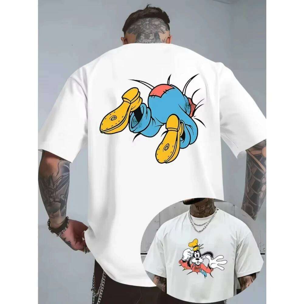 Goofy Graphic Cotton Printed T-Shirt Men Women Fashion Round Neck Short-sleeved Loose Casual Sports Oversized Tees C260207
