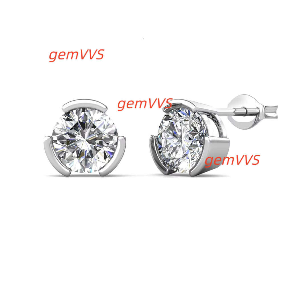 Innovative Formulated 1Ct Moissanite Diamond Gemstone Jewelry S925 Handmade Round Stud Earrings Destiny Jewellery