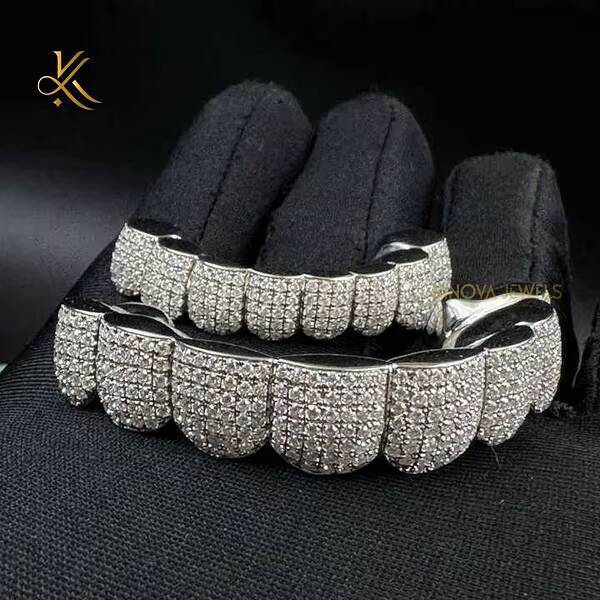 Luxury Moissanite Diamond Teeth Grillz 925 Sterling Silver Mouth Jewelry Perfect For Men And Women Looking For Trendy Bold Look