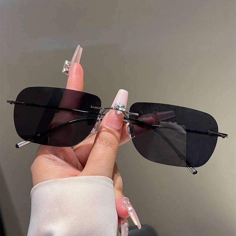 KAMMPT Vintage Rimless Sunglasses Men Fashion 2025 New Outdoor Dark Shades Women Trendy Luxury Brand Design Decor Sun Glasses Y260207