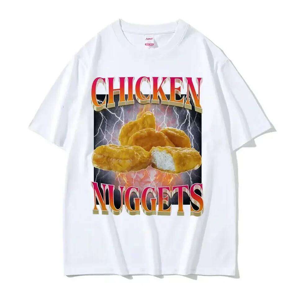 Funny Chicken Nuggets Vintage Style Meme T-shirt Women Hip Hop Gothic Shirt Comfort T-shirts Graphic T Shirts C260207