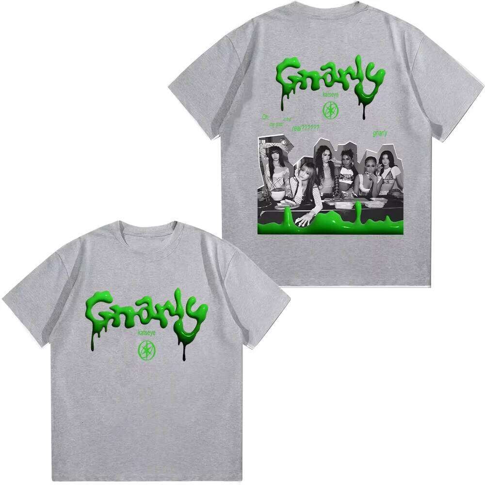 2025 T Shirt KATSEYE Grunge Graphic Tee-shirt Casual High Quality Hip Hop Streetwear Korean Kpop Top Unisex C260207