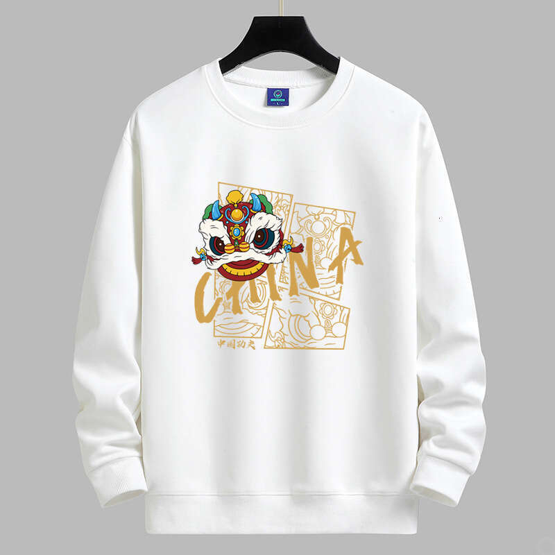 Fleece-Lined Men's Long-Sleeve Sweatshirt With A Round Neck, Autumn And Winter Base Shirt, New Loose-Fitting Unisex Couple's Jacket Luanyun