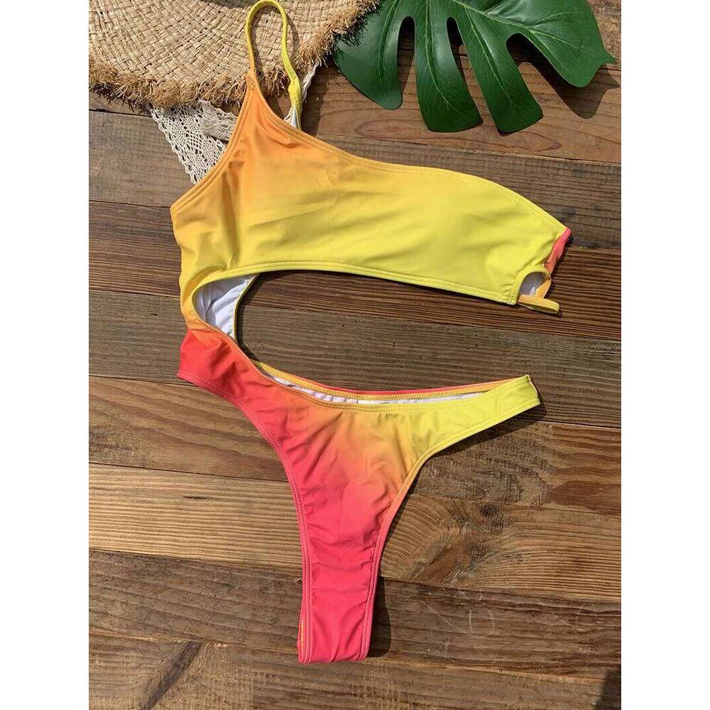 Sexy Cut Out One Piece Swimsuit for Women 2023 New Backless Mini Monokini Swimwear Women's Bathing High Leg Whole Swim Suit C260207