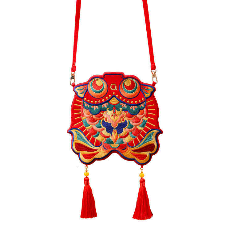 Ancient Style Crossbody Embroidered Goldfish Bag Irregular Koi Hanfu Accessories Wholesale Evergwish