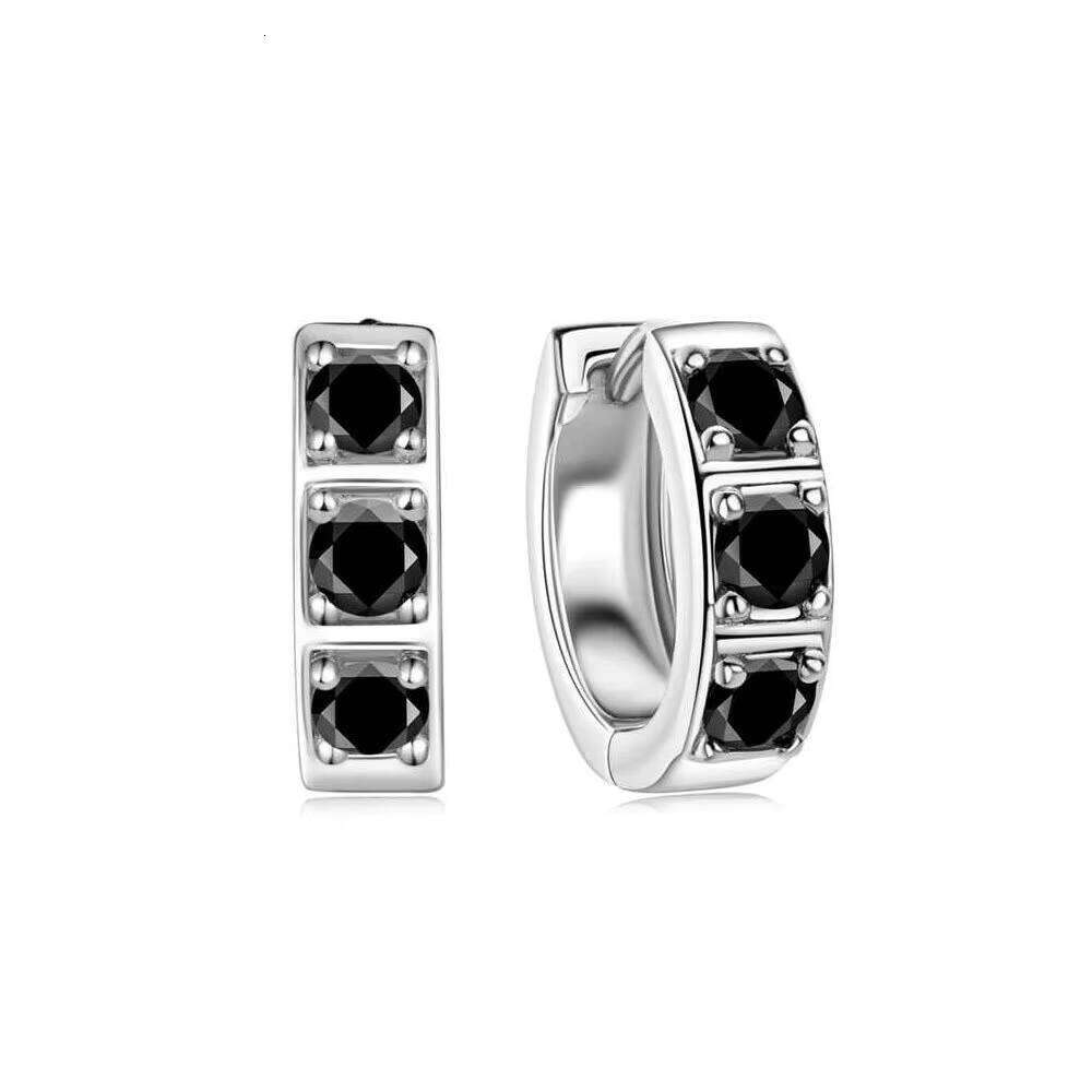 Fine Round Cut 0.6Ct VVS D Color Moissanite Hoop Earrings S925 Silver 18K White Gold Plated Anti Tarnish Jewelry For Women 12/15