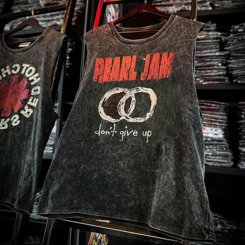 Mens Vintage American Rock Band Printed Washed Vest Sports T Shirt Sleeveless Tee HipHop Gym Clothing Tank Tops Summer 2025 260208