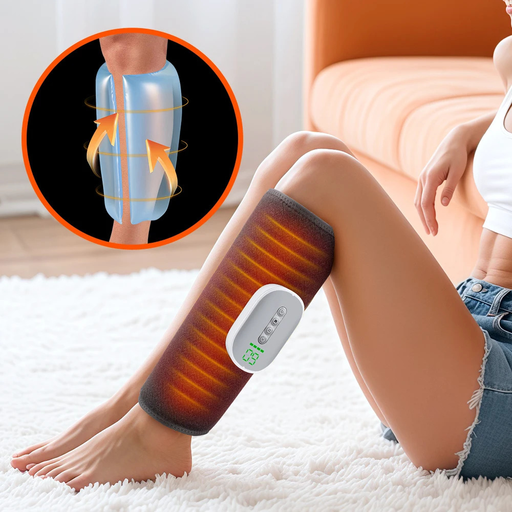 Eletric 360 Air Pressure Calf Massager Wireless Heating Leg Massage 4 Mode Airbag Compresstion Foot Calf Muscle Relieve Fatigue 260130