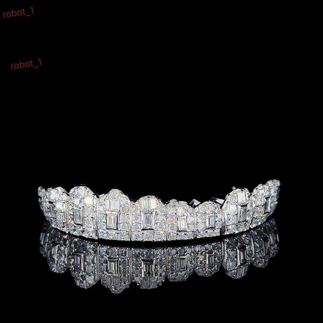 Premium Quality Custom Made Personalized 925 Silver Plated Sterling Moissanite Princess Cut Christian Hip Hop Unisex Wedding