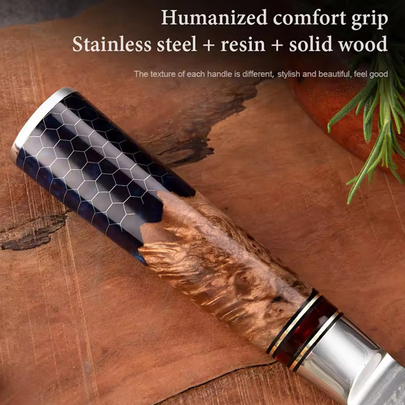 8 Inch Japanese Super Sharp Kitchen Kiritsuke Knife 67-layer Damascus Steel Blade with Carbon Fiber Foil Resin Handle 250715