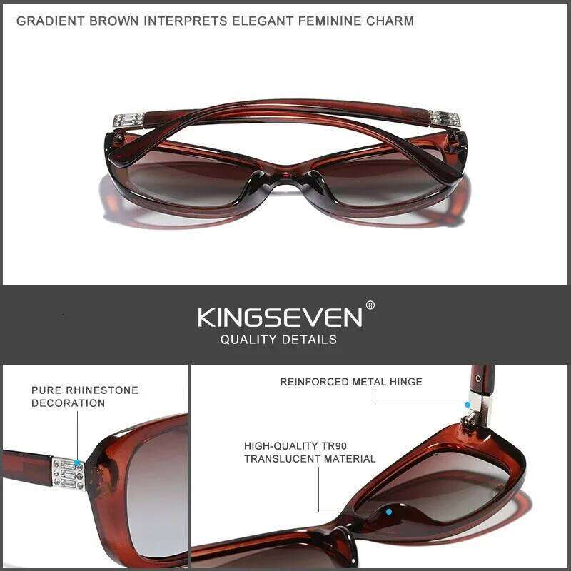 KINGSEVEN Young Style Women's Sunglasses Polarized Anti-UV400 Lens Luxury Casual Ladies Elegant Driving Butterfly Oval Eyewear Y260207