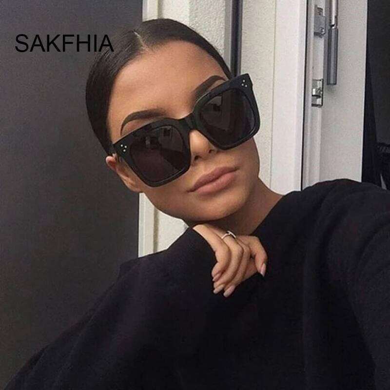 Square Oversized Sunglasses Woman Fashion Black Gradient Vintage Sun Glasses Female Outdoor Shades Driver Retro Oculos De Sol Y260207