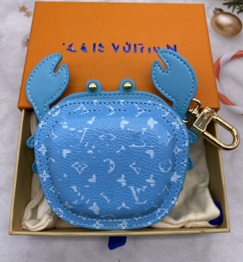 Designer Luxury Leather Keychains Bag Charm for Women Turtle Crab Frog Pouch Fashion Bag Pendant Mens Designers Leather Coin Purse Accessories Key Chain a2