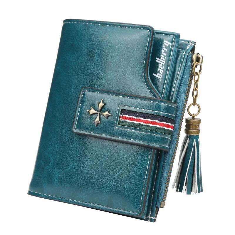 Bifold Short Oil Wax Wallet Women Fashion High Quality Purses Stylish Card Holder Coin Purse Ladies Vintage Leather Wallets Y260206