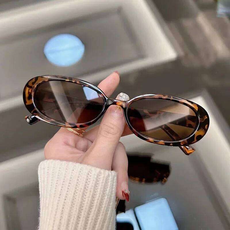 New Oval Vintage Sunglasses Women Luxury Brand Designer Fashion Sun Glasses Female Leopard Frame Retro Mirror Oculos De Sol Y260207
