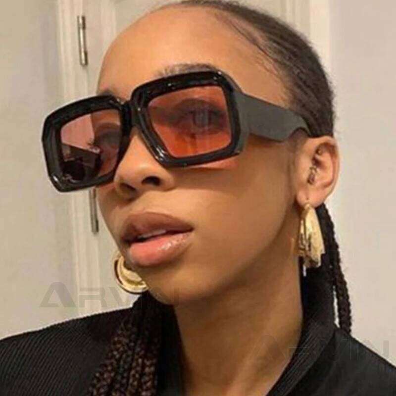 Unique Square Sunglasses for Men Fashion Champagne Big Shades Eyewear Trending Retro Women Brand Design UV400 Sun Glasses Y260207