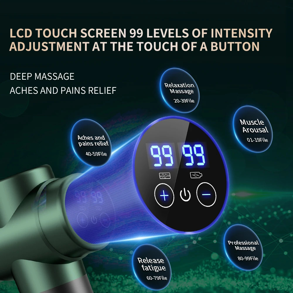 Massage Gun Muscle Relax Deep Tissue Massager Neck Massager Dynamic Vibrator Back Portable Handheld Display Fascia Gun Massage 260129