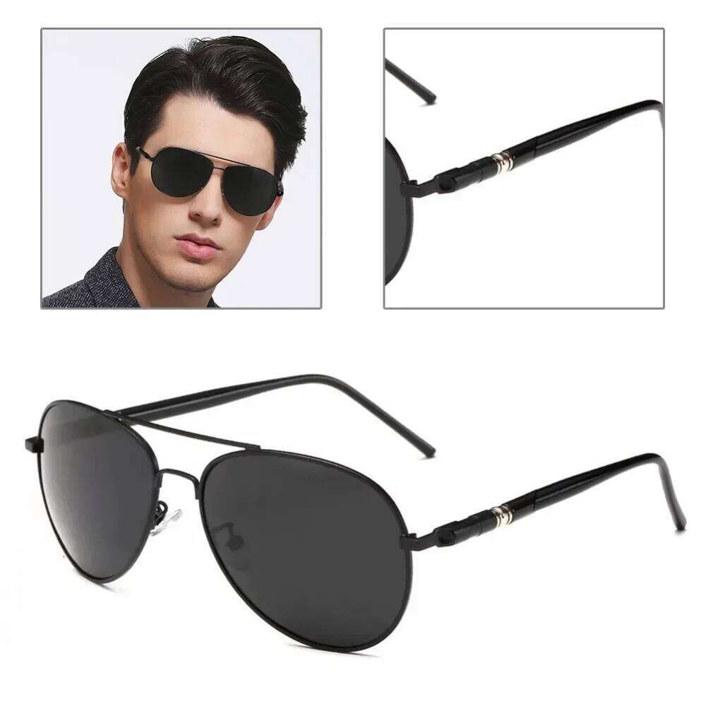Aviation Metail Frame Quality Oversized Spring Leg Alloy Men Sunglasses Polarized Design Pilot Male Sun Glasses Driving Y260207