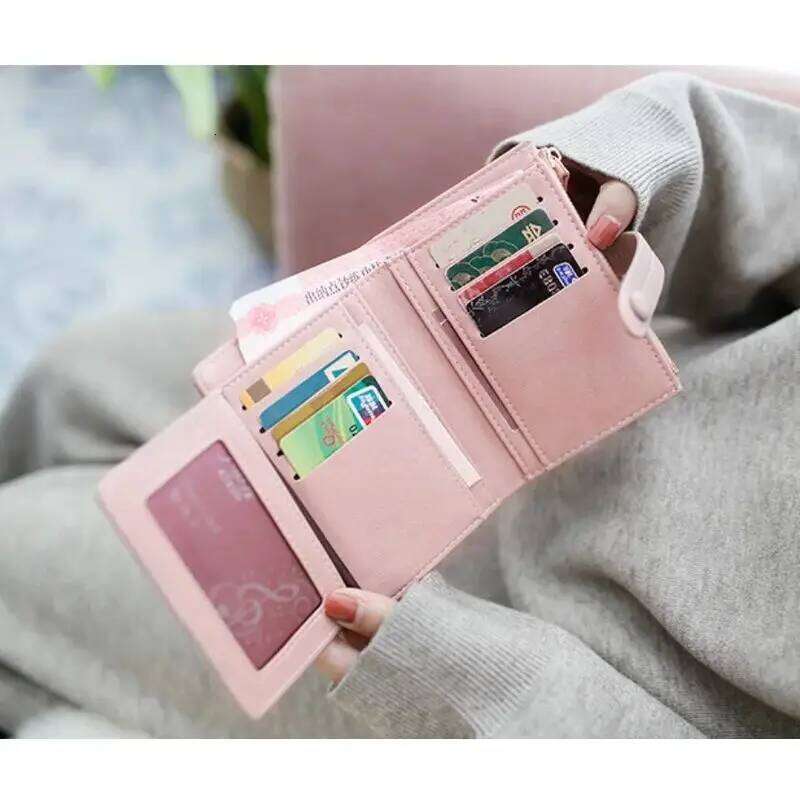 Personalized Name Women's Short Wallet Engraved name Multifunctional Solid Color Stitching Buckle Multi-card Coin Purse Y260206