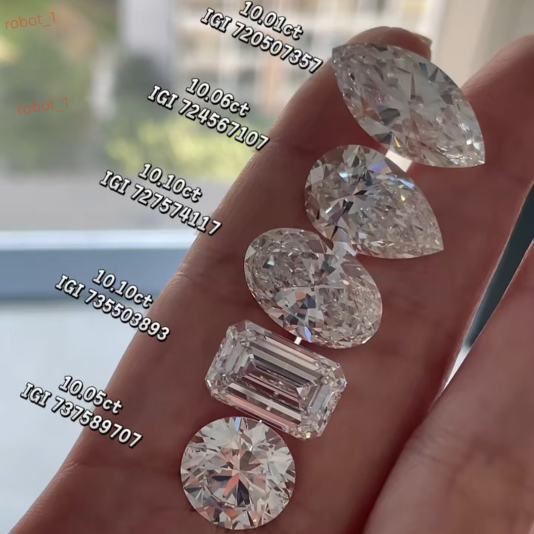 Wholesale IGI Certificate 3CT 4CT 5CT 6CT 10CT Big Size Lab Grown Diamond Loose Diamonds HPHT CVD Lab Grown Diamond