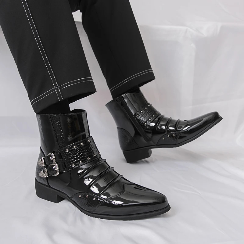 High Quality Chelsea Leather Boots for Men Fashionable Mens Casual Shoes Business Dress Zapatillas Hombre 260208